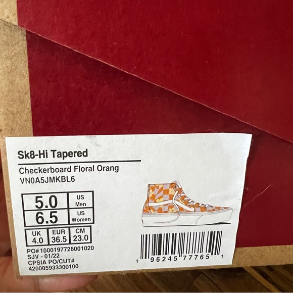 New Vans SK8-Hi Tapered Stackform Platform Sneakers Shoes Checkerboard Floral - Picture 6 of 6